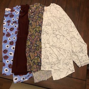 Lot of 4 loft dress shirts size S and XS